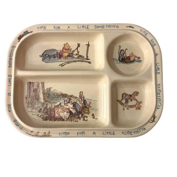 Vintage Winnie the Pooh Selandia Melamine Kids Tray Time for a Little Something - Picture 1 of 7